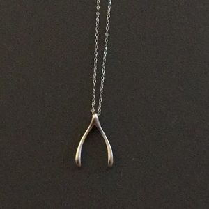 Sterling silver wishbone necklace